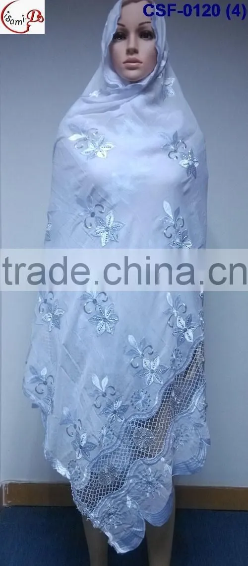 SCF-0120 Latest design nice pattern embroidery soft material high quality fashion women long scarf for clearence sale