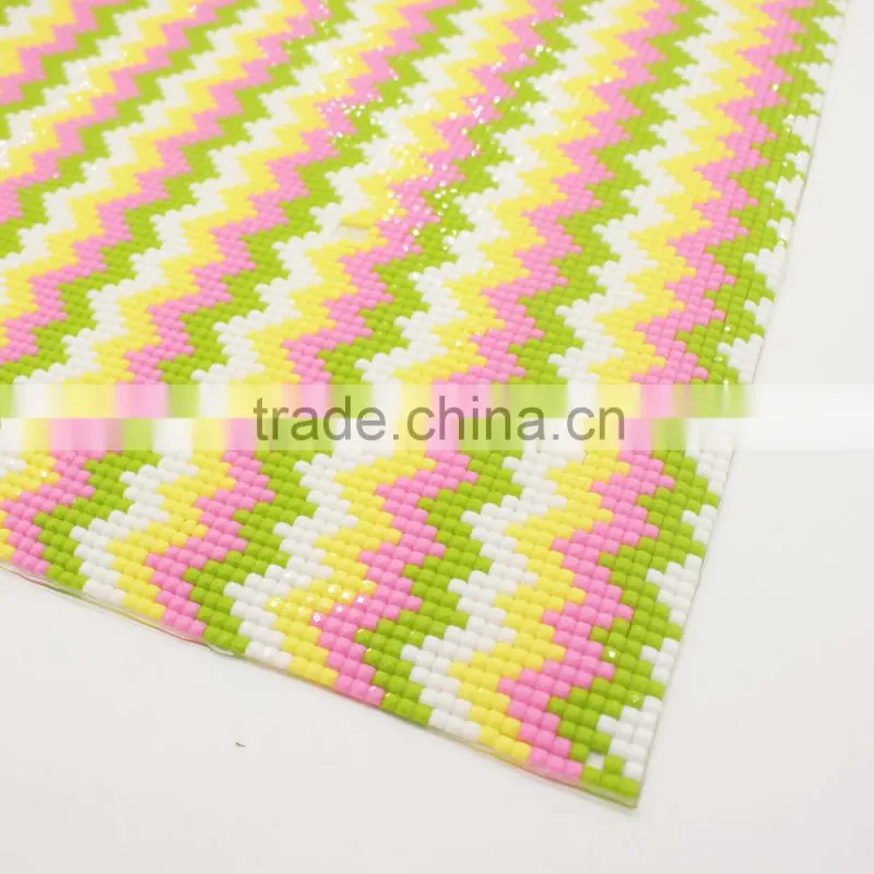 Colorful beaded rhinestone hotfix resin whith adhesive sheet for clothing and shoes