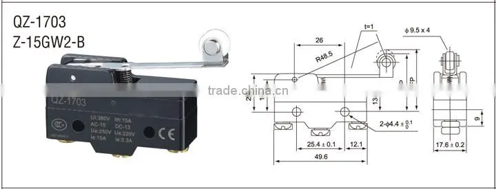 kontron 15A silver contact Z-15GW2-B micro switch