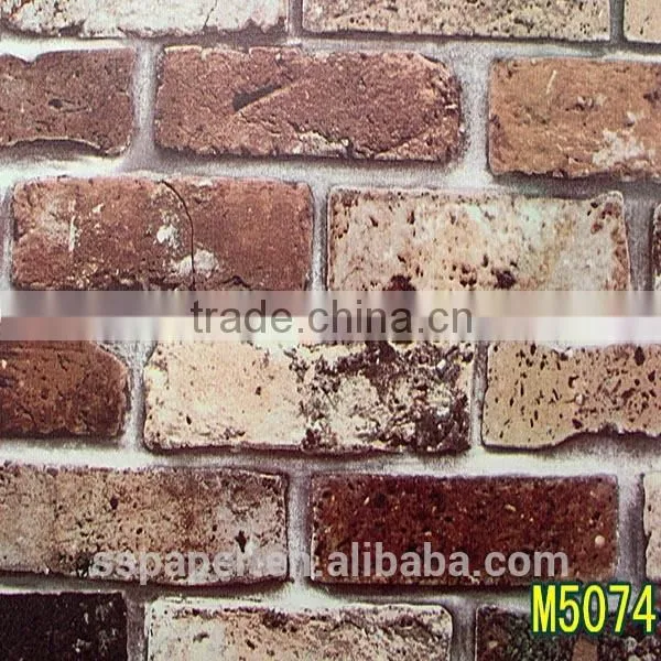 self-adhesive waterproof hot sale brick design closeout wallpaper