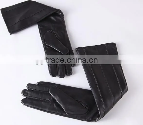 Women fashion dress 50cm goatskin opera long leather gloves