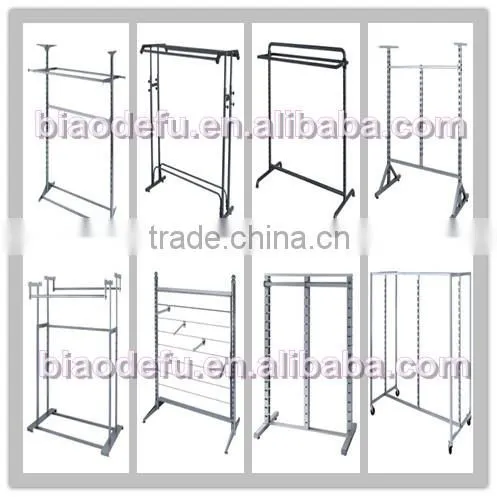 SINGLE/DOUBLE ADJUSTABLE HANGING GARMENTS CLOTHES RAIL SHOE RACK DISPLAY STAND