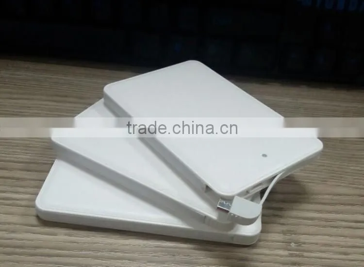 2600mah Powerbank Mini Card Mobile Power Bank External Portable Battery Charger for iPhone 5 5s 6 6+ for iPod iPad Any 5V Device