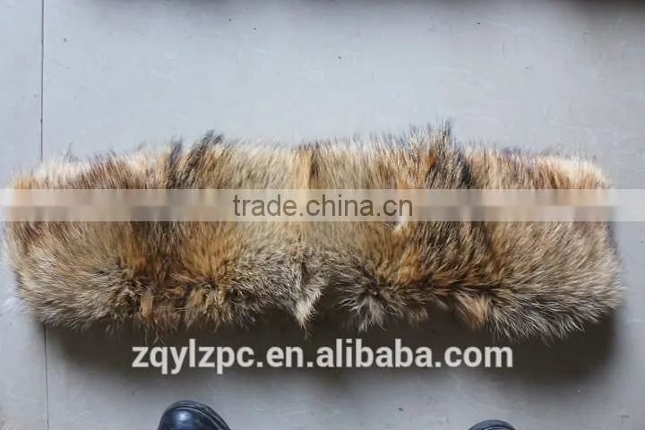 Wholesale Factory price natural color real coyote fur collar trimming/fox fur strips