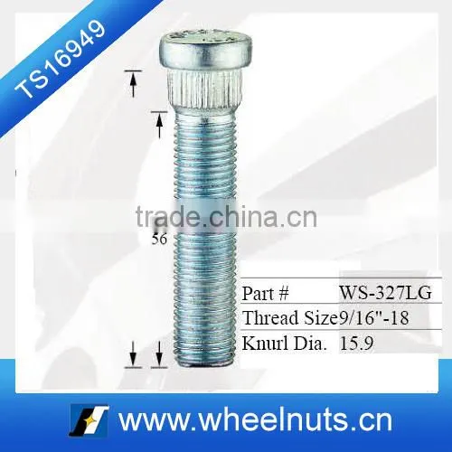 9/16"-18 thread size long wheel rim stud