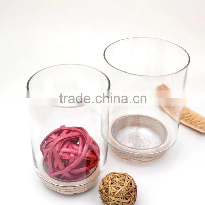 Unique Hand Blown Decorative Cylinder Clear Oval Shaped Glass Bud Vases