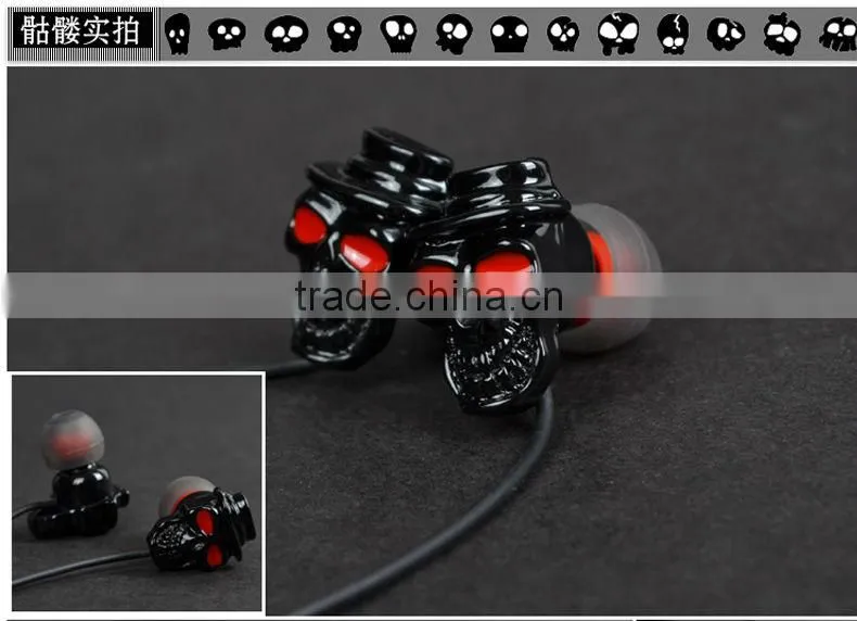 ULDUM Brand high quality hot sell metal music player mp3 mp4 skull earphones headphones