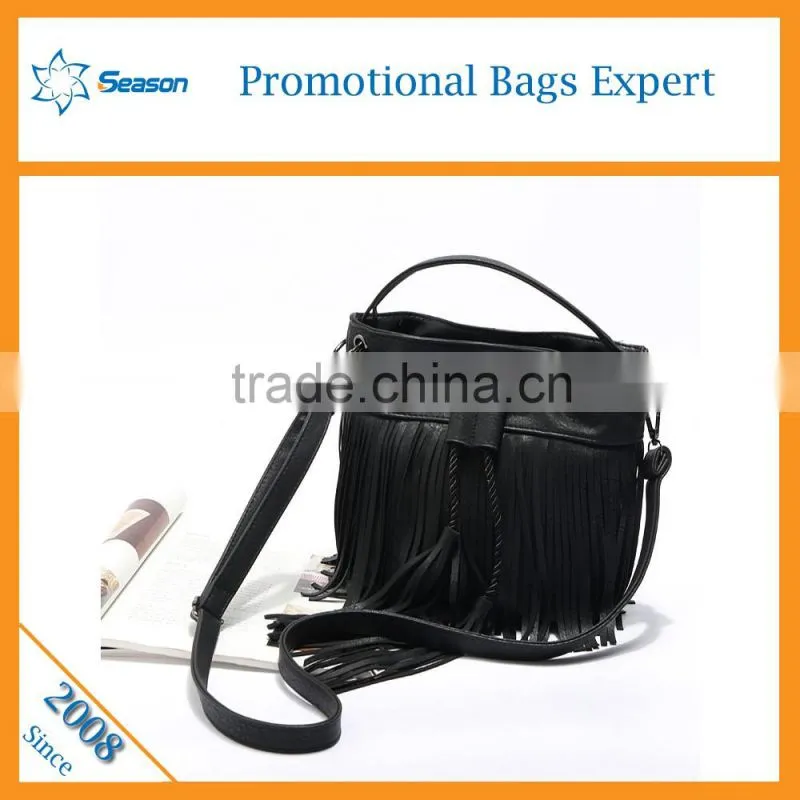 2016 trend fringed women handbag pu shoulder bag