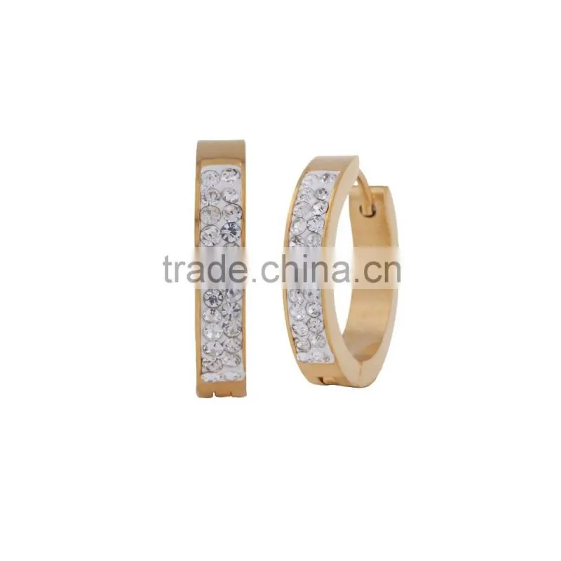 Fashion Women's Gold Plated Stainless Steel Huggie Earring Wholesale