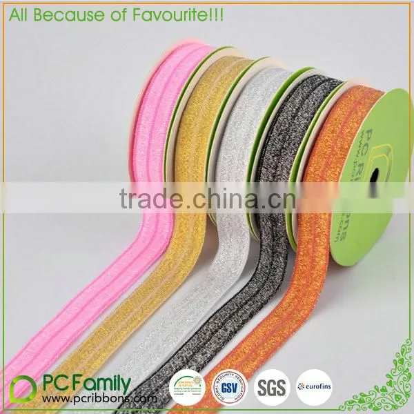 7/8" solid color fold over elastic ribbons in 200 colors