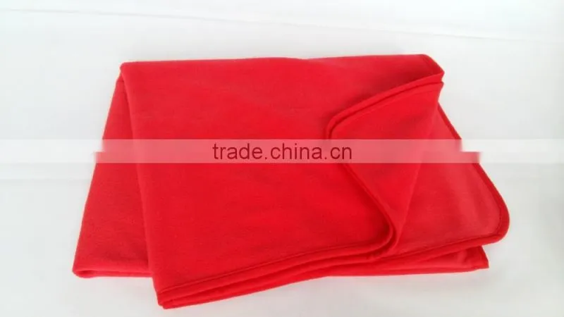 All Season Roll Up Solid Color Polar Fleece Travel Blanket with Carry Handle