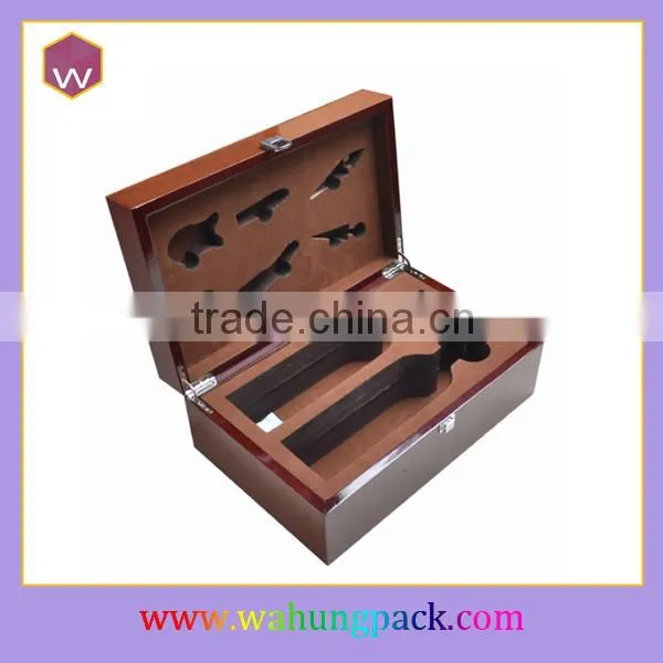 Luxury MDF Single Bottle Wine Box /Custom Design Wood Wine Gift Package Box