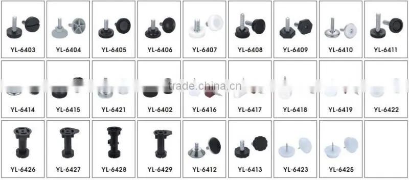 Height adjustable plastic feet for metal chairs