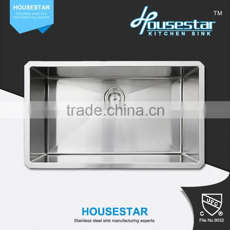 CUPC stainless steel undermount single handmade kitchen sink made in china