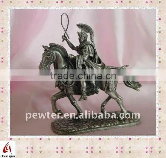 2012 crafts metal pewter warrior sculpture statue