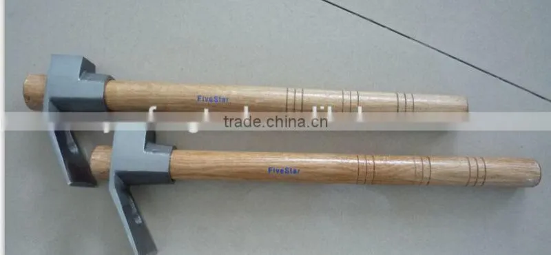 adze with wooden handle/heavier duty forge adze tools