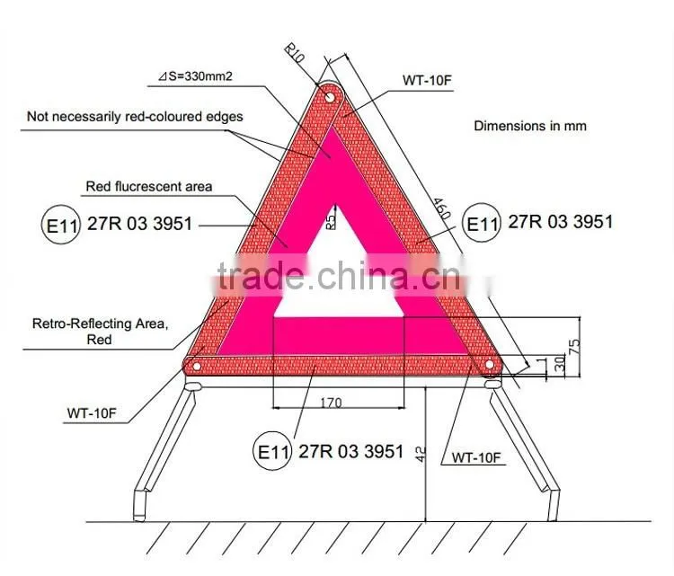 Traffic emergency triangle Warning triangle