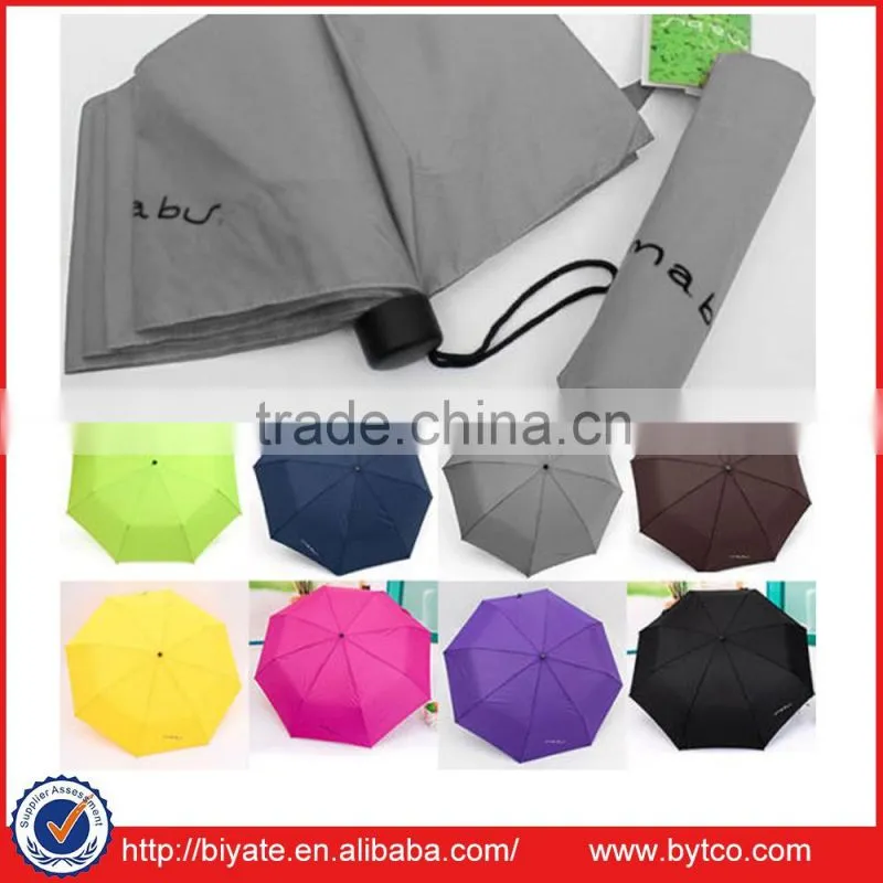 Factory Price Pongee Manual Open 3 Section Umbrella