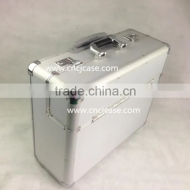 abs aluminum trolley case with sandwich zipper bag