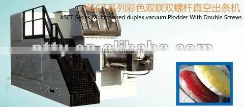 XSCT 500 Multicolored Duplex Vacuum Plodder With Double Screws Soap Machine