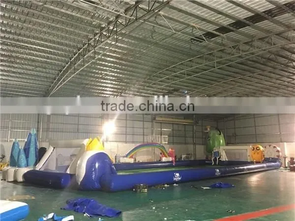 20x8m inflatable cartoon football pitch / Air-tight inflatable football field for amusement park