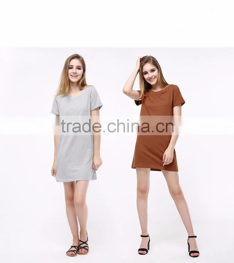 The trend of ms skirt loose round collar short sleeve skirt