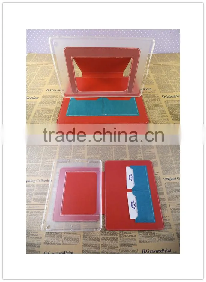 TPU Universal Genuine stand Leather case for ipad air 2 hot sale in 2015