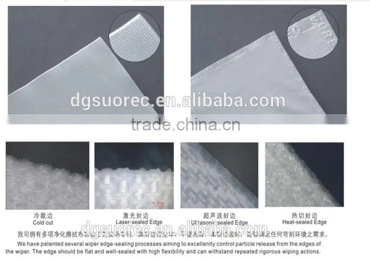Super absorption Laser Cut Class 100 1009DLE Polyester Cleanroom Wiper