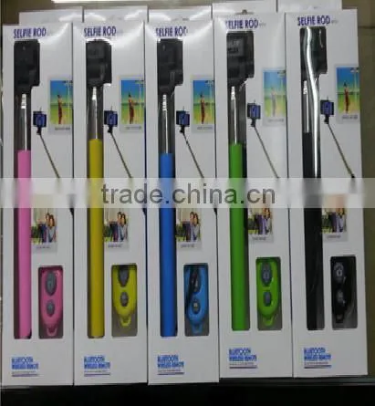 2016 new top sale products Andriod and IOS colorful ABS material extendable wired selfie stick for travelling happy tourism