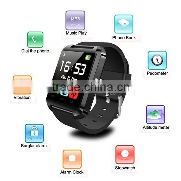 U8 Bluetooth Smart Watch Phone 3G Wifi for Samsung for iPhone for HTC Android IOS Black
