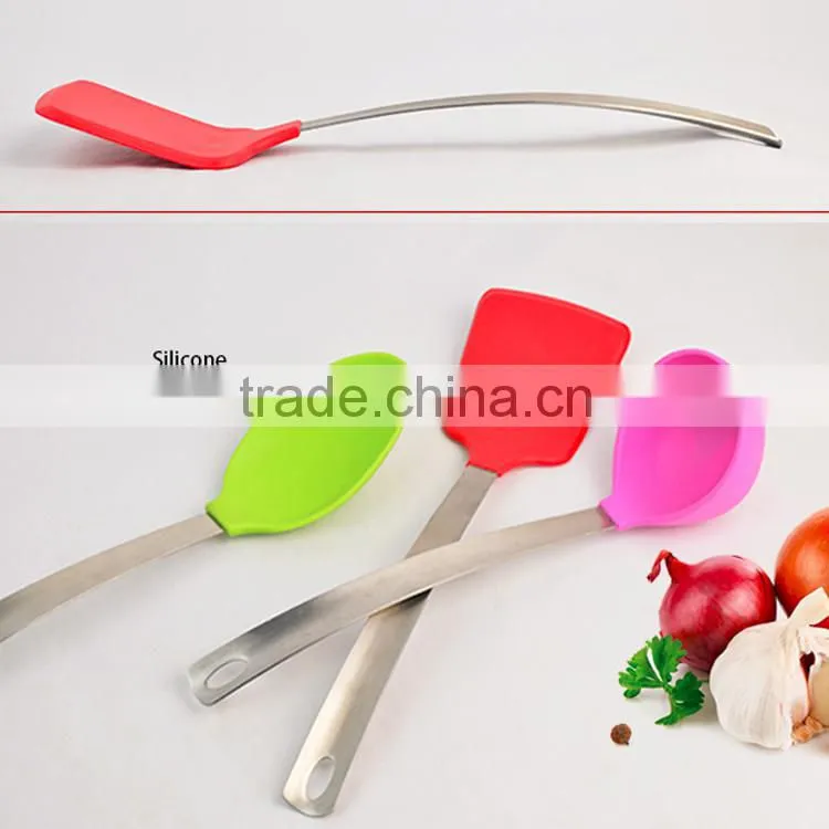 FDA LFGB Certificate Colorful Silicone Kitchen Utensils Set With Stainless Steel Handle 2015 Best Selling Cooking Assessay