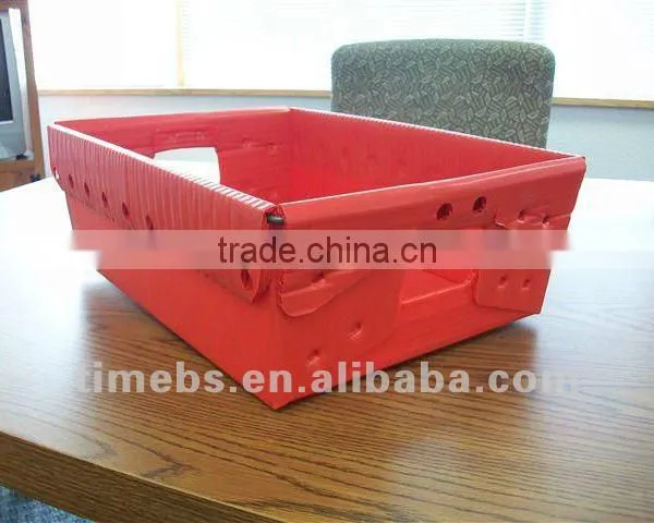 corrugated plastic tote with handle