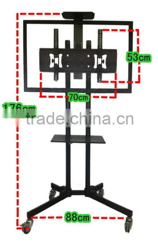 Mobile tv cart with wheels