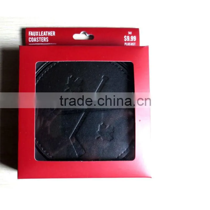 leather coaster set