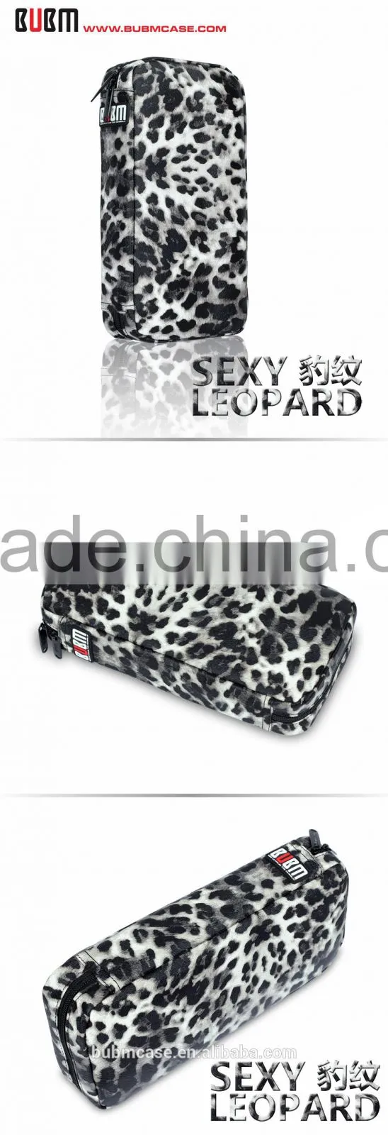 Fashion 64 Capacity Snow Leopard Grain PU Leather Cover CD DVD Bag CD DVD Storage Bag Car Disc Case
