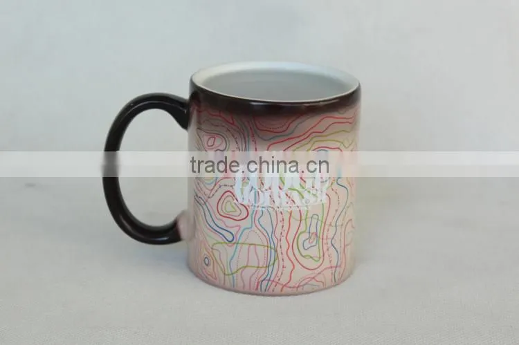 11oz ceramic advertising magic mug hot water color changing mug