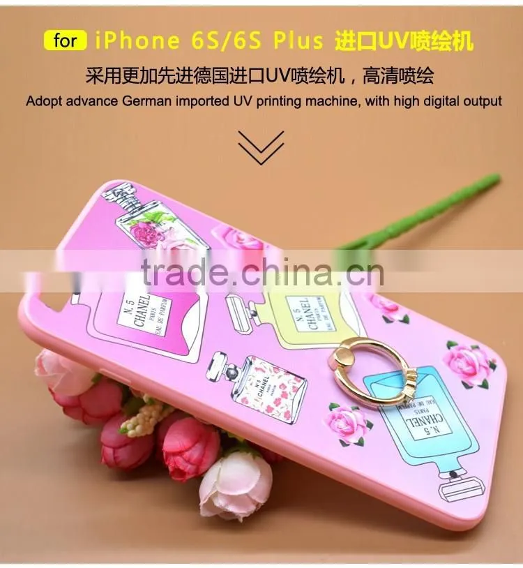 Hot Selling Perfume TPU+PC 2-in-1 Hybrid Pattern Phone Cases With Ring Bracket For iPhone 6s Plus