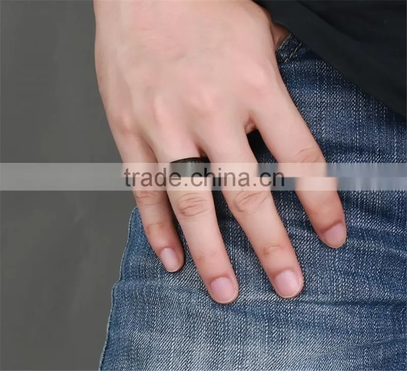 R-127 8mm Genuine Titanium men's ring Carbon fiber rings/ carbon fiber steel ring