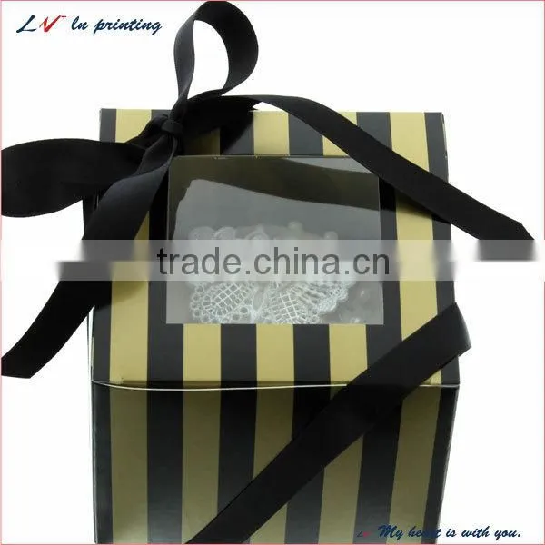 cake pop box with window/ cake pop packaging box with ribbon