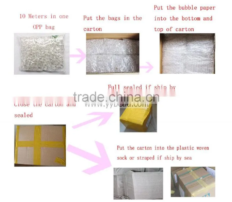 Beauty Decorative String Curtain Strand Acrylic Crystal Beaded Curtain Wedding DIY Party Decor