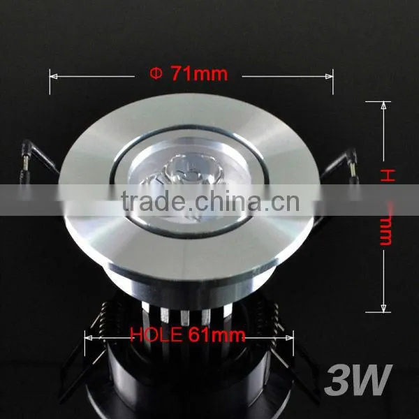 3*1W Aluminum LED Einbauspot quadratisch 3000K
