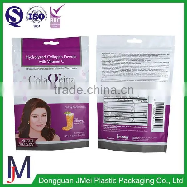 2017 custom frozen food packaging fruits juice printing bag