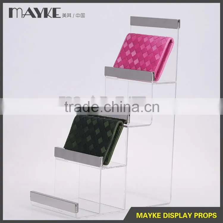 Professional dsign reasonable price with high quality Four layers Clear Acrylic Wallet display stand