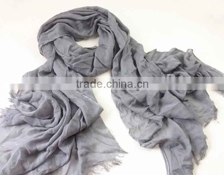 100% polyester multi color glittering scarf