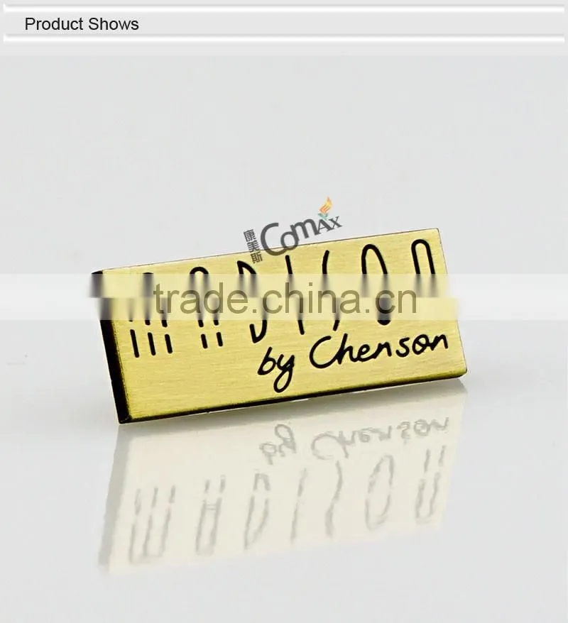 Brushed antique engraved infilled color oem metal label