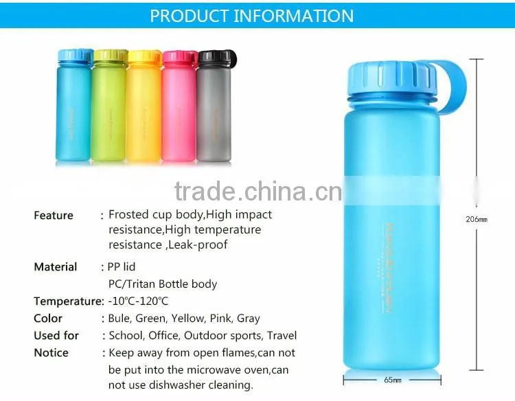 500ml Sports Plastic Fruit Water Bottle Shaker Logo Tea Cups