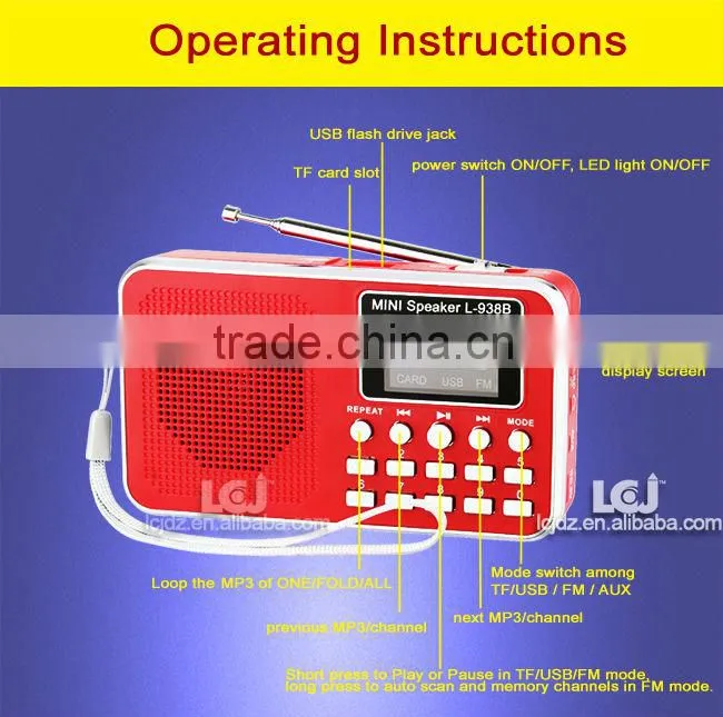 2015 mini creative speaker with fm radio and mp3 player