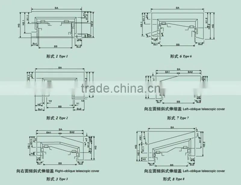 Professional PVC Supporint Plastic Dust Cover Bellow Rectangle Round U type