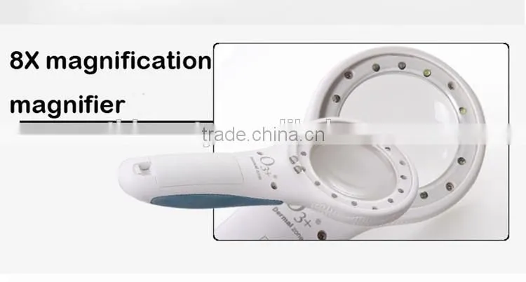 Mini Magnifier skin detection 8 white lights and 6 bule lights check Pigmented skin and Dead skin