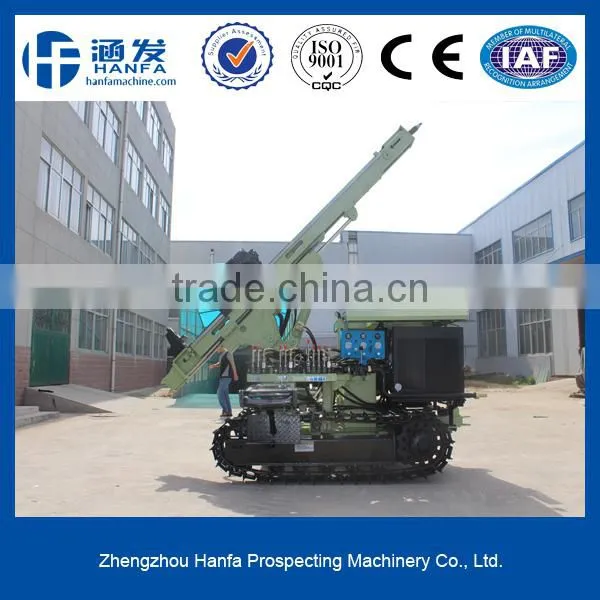 HF130Y crawler drilling rig, work with air compressor